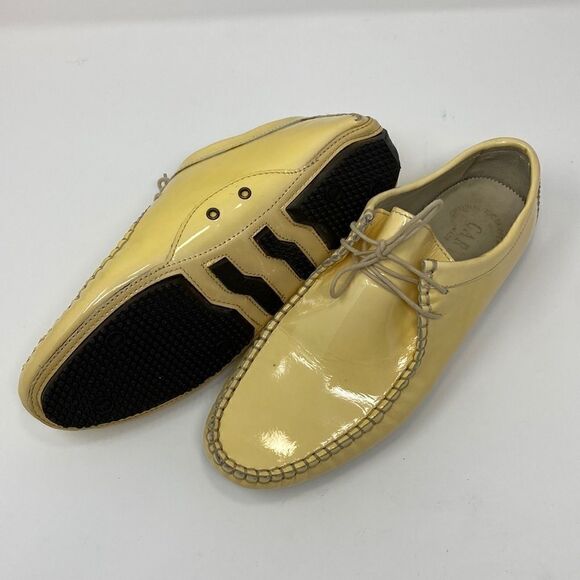Carvela Original Top Skipper Vintage Desert Driving Boots Yellow Patent Leather - Picture 2 of 16
